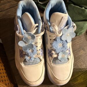 Jordan Kids Blue and White Floral Sneakers